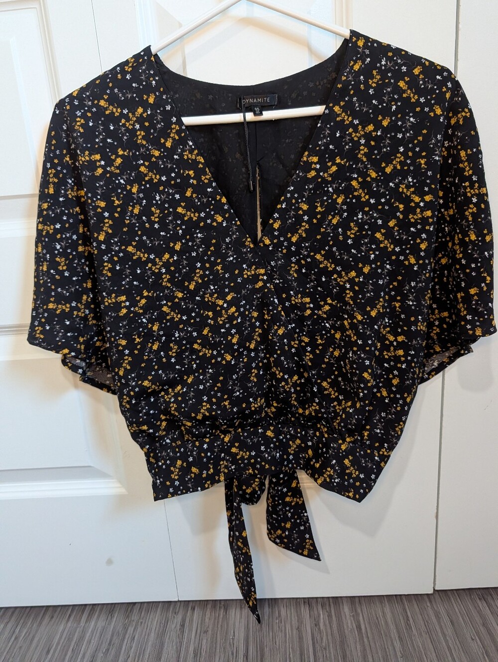 Dynamite Black Floral Blouse
